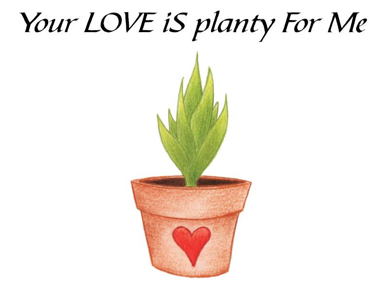 Plant Love Blank Greeting Card