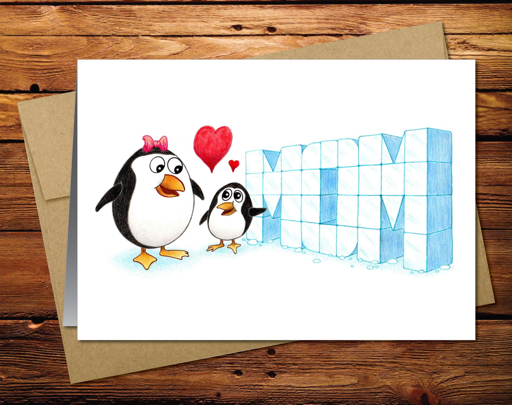 Penguin Blank Greeting Card