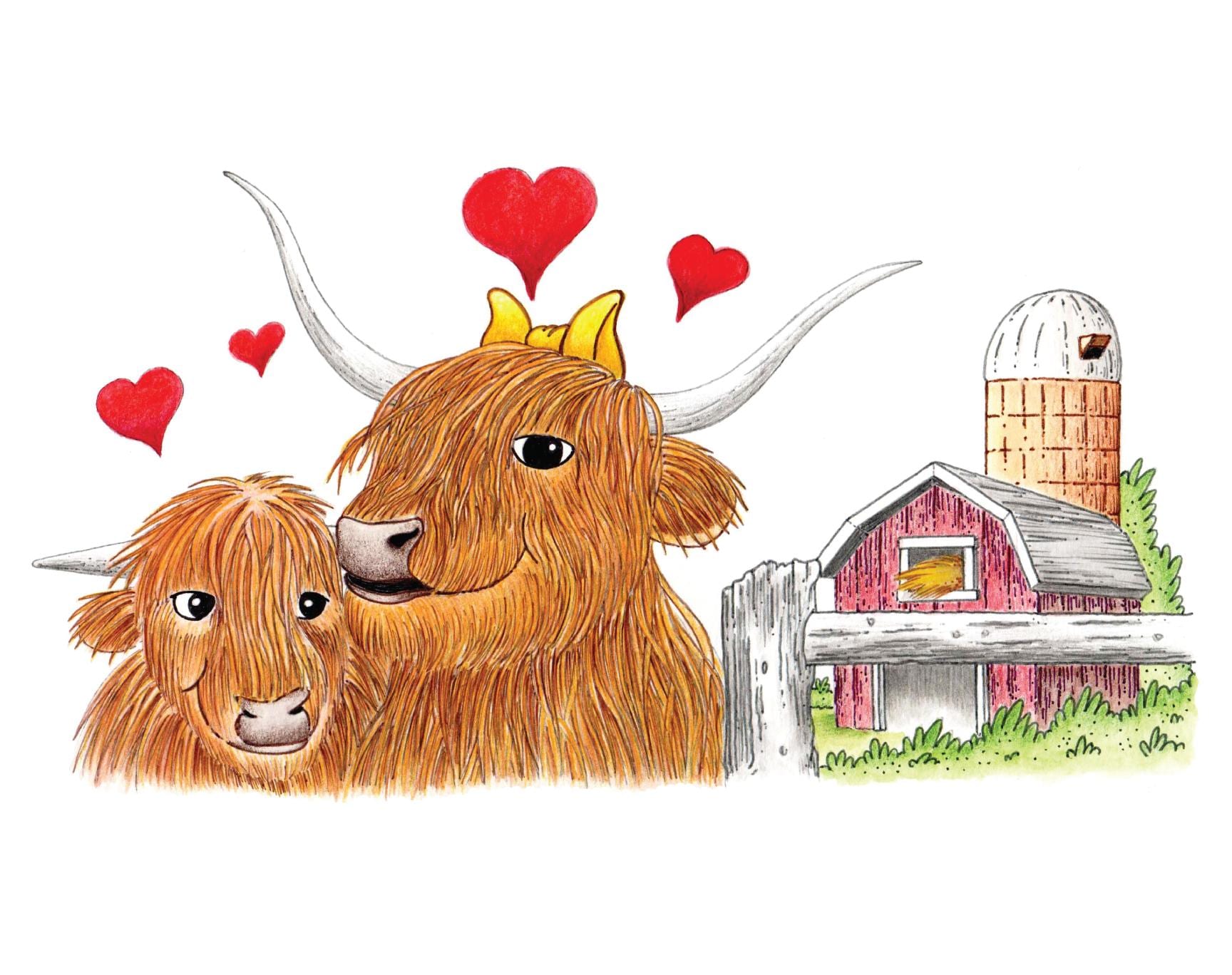 Highland Cow Blank Greeting Card