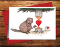 Beaver in Love Blank Greeting Card