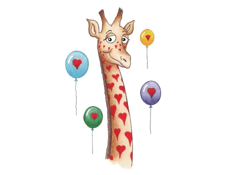 Giraffe Love Blank Greeting Card