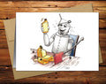 Wizard of OZ Tin Man with Oil Blank Greeting Card