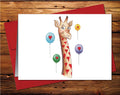 Giraffe Love Blank Greeting Card
