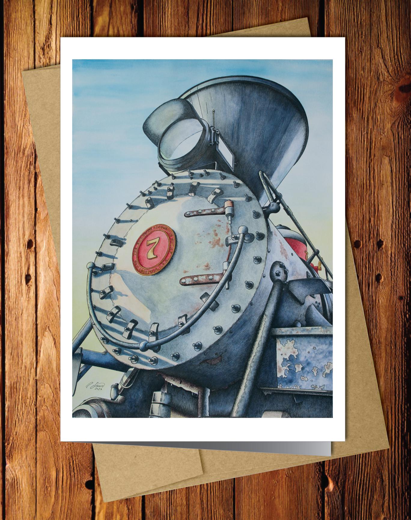 Train Blank Greeting Card