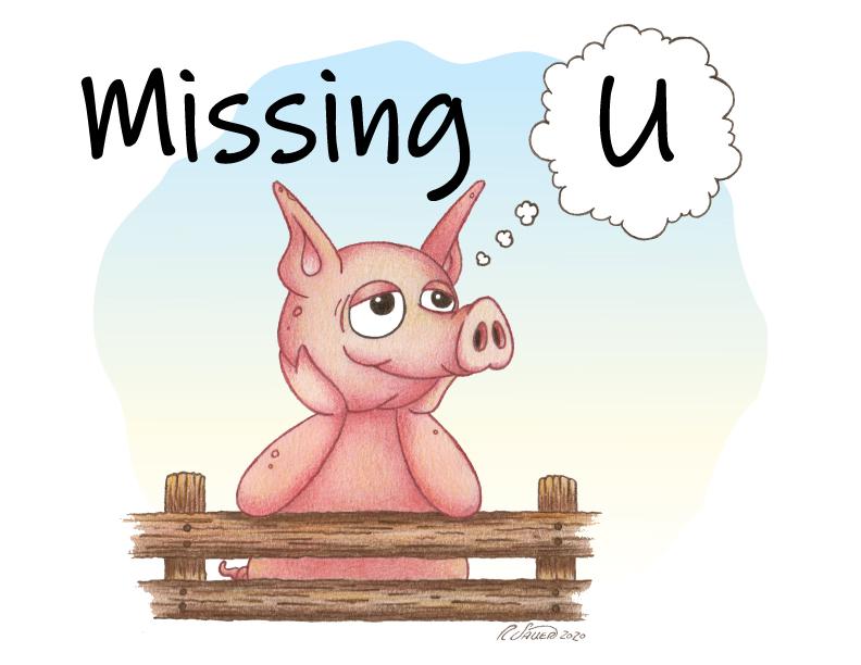 Pig Blank Greeting Card 2