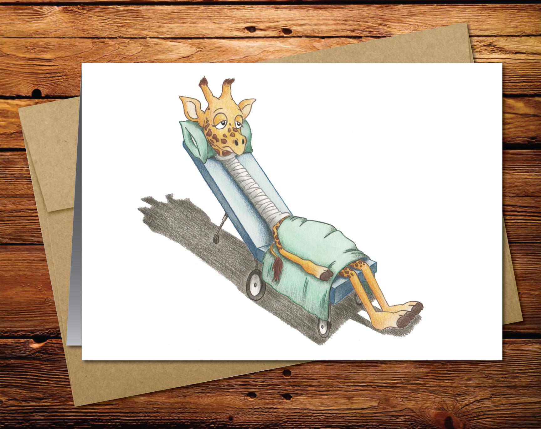 Giraffe Blank Greeting Card 1