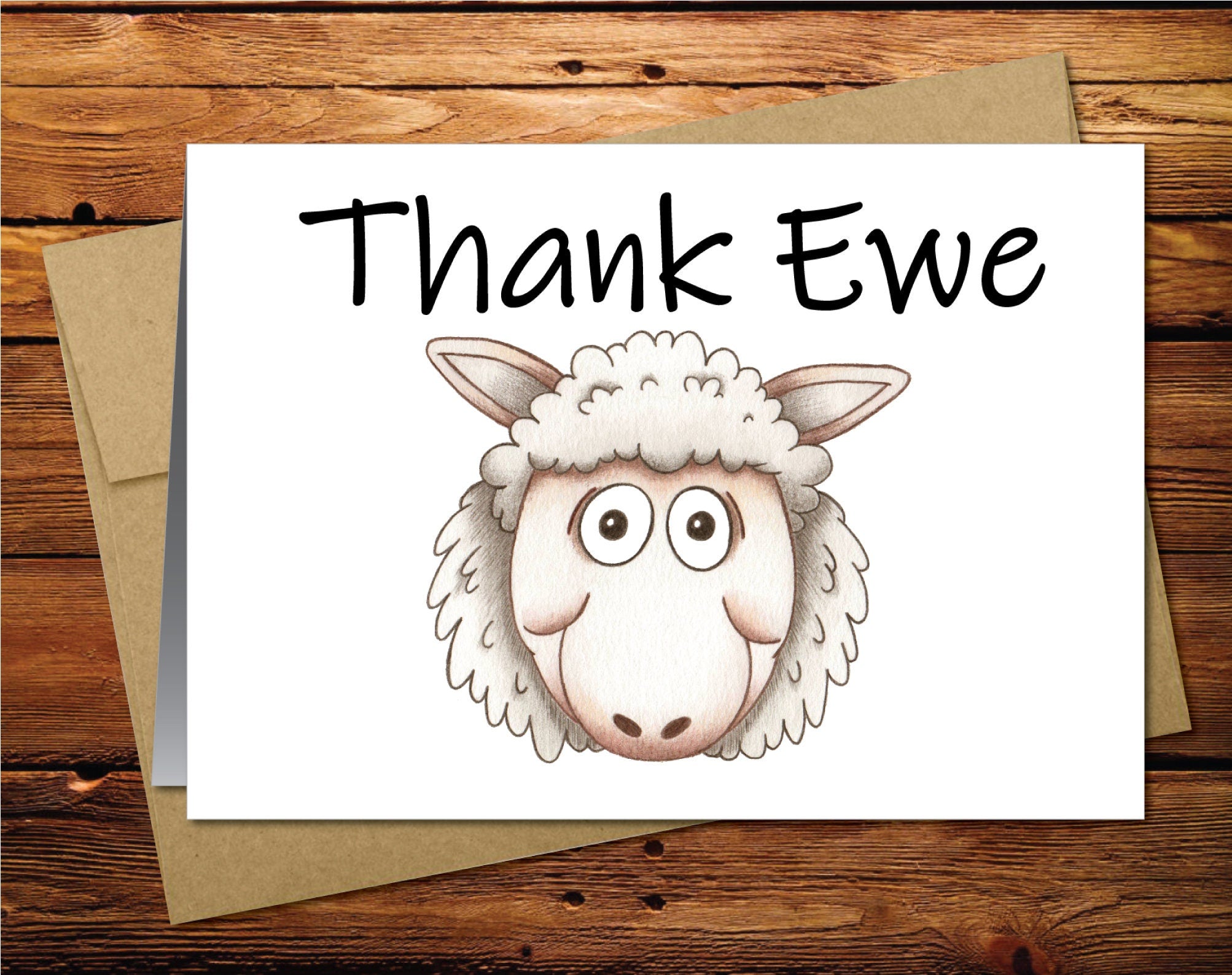 Sheep Thank You Blank Greeting Card