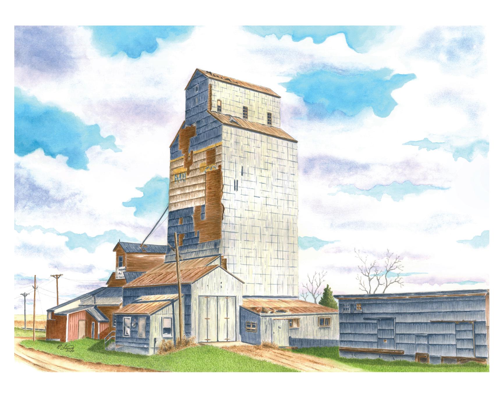 Grain Elevator Blank Greeting Card