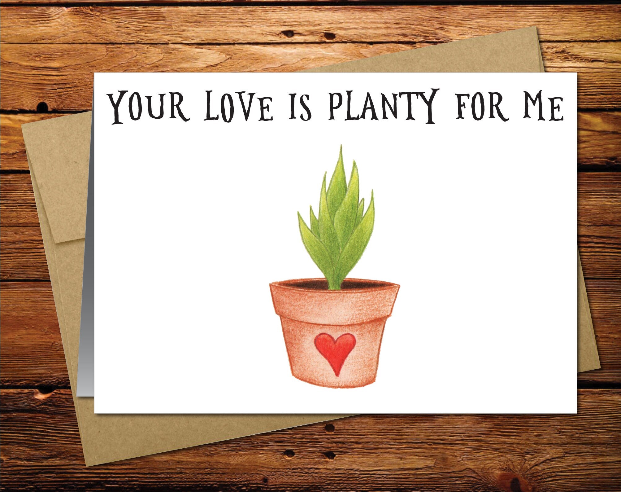 Plant Love Blank Greeting Card