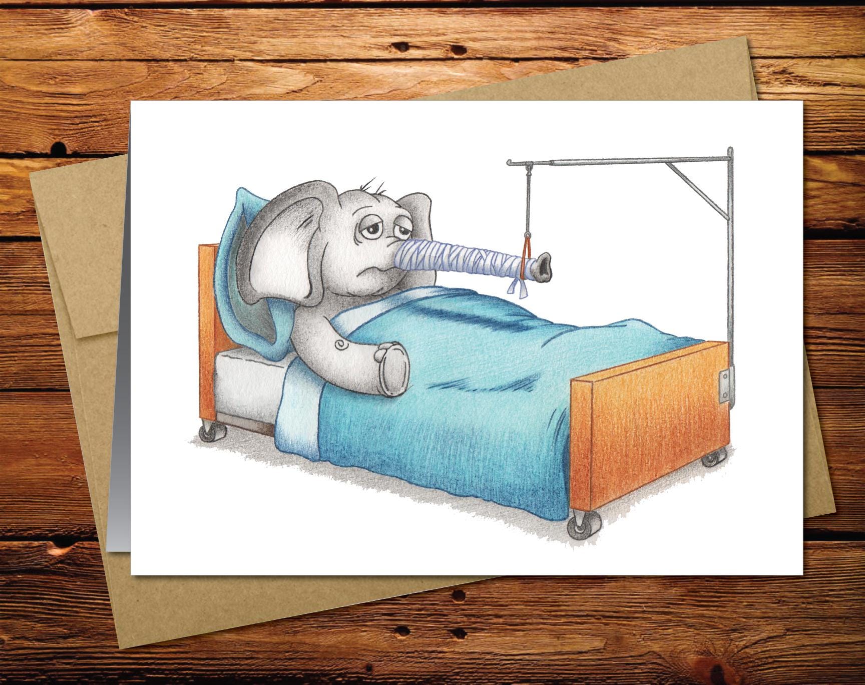 Elephant Blank Greeting Card 3