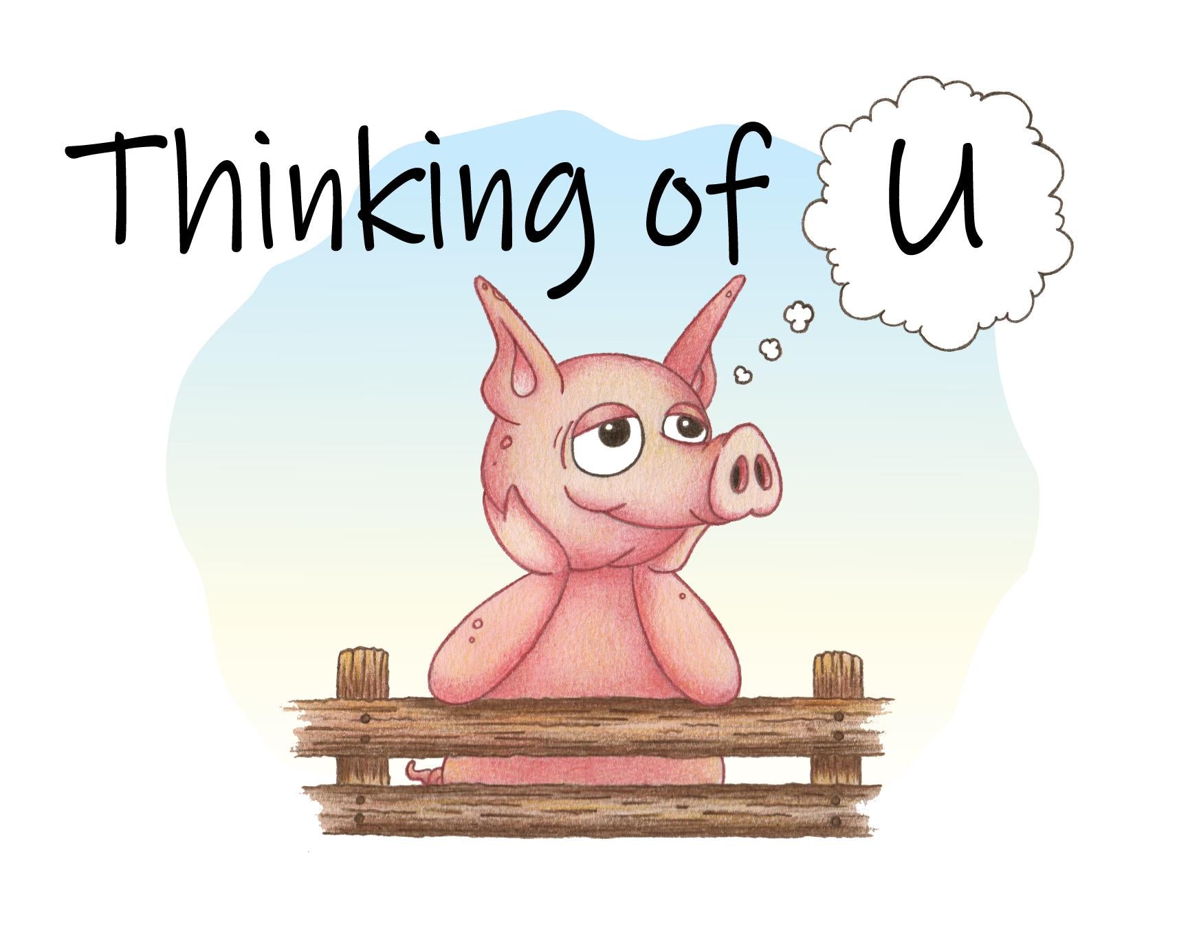Pig Blank Greeting Card 1