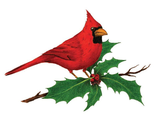 Cardinal Holly Blank Greeting Card