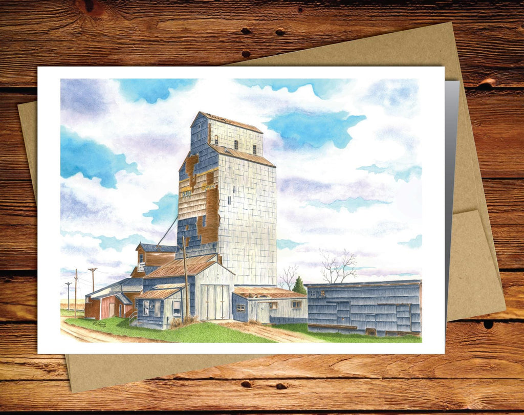 Grain Elevator Blank Greeting Card