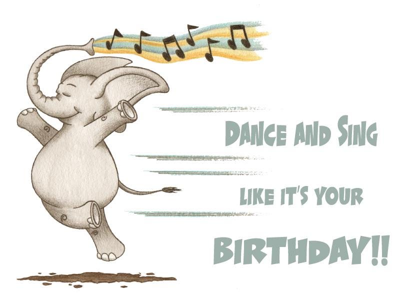 Elephant Blank Greeting Card 2